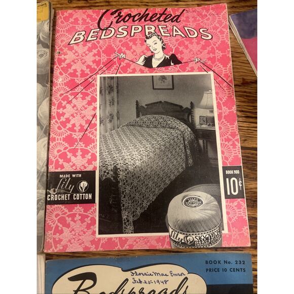 Lot of 4 Vintage Antique CROCHET Knitting PATTERN BOOKS Bedspreads - Picture 5 of 6